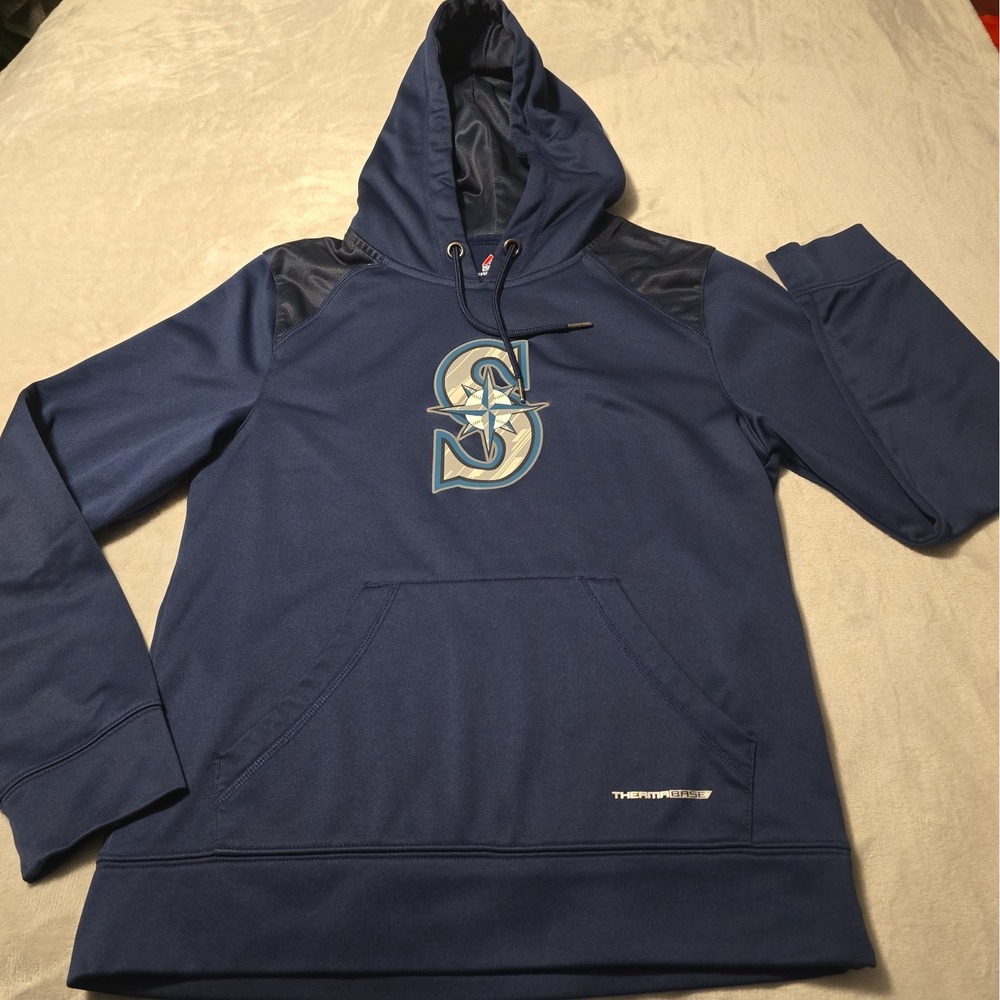 Seattle Mariners Hooded Sweatshirt Womens Small Majestic Thermabase Athleticwear